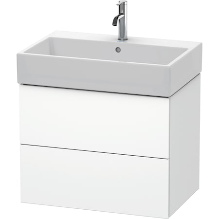 Duravit L-Cube Two Drawer Wall-Mount Vanity Unit White LC627401818